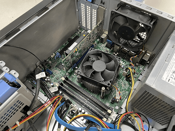 view of computer case inside